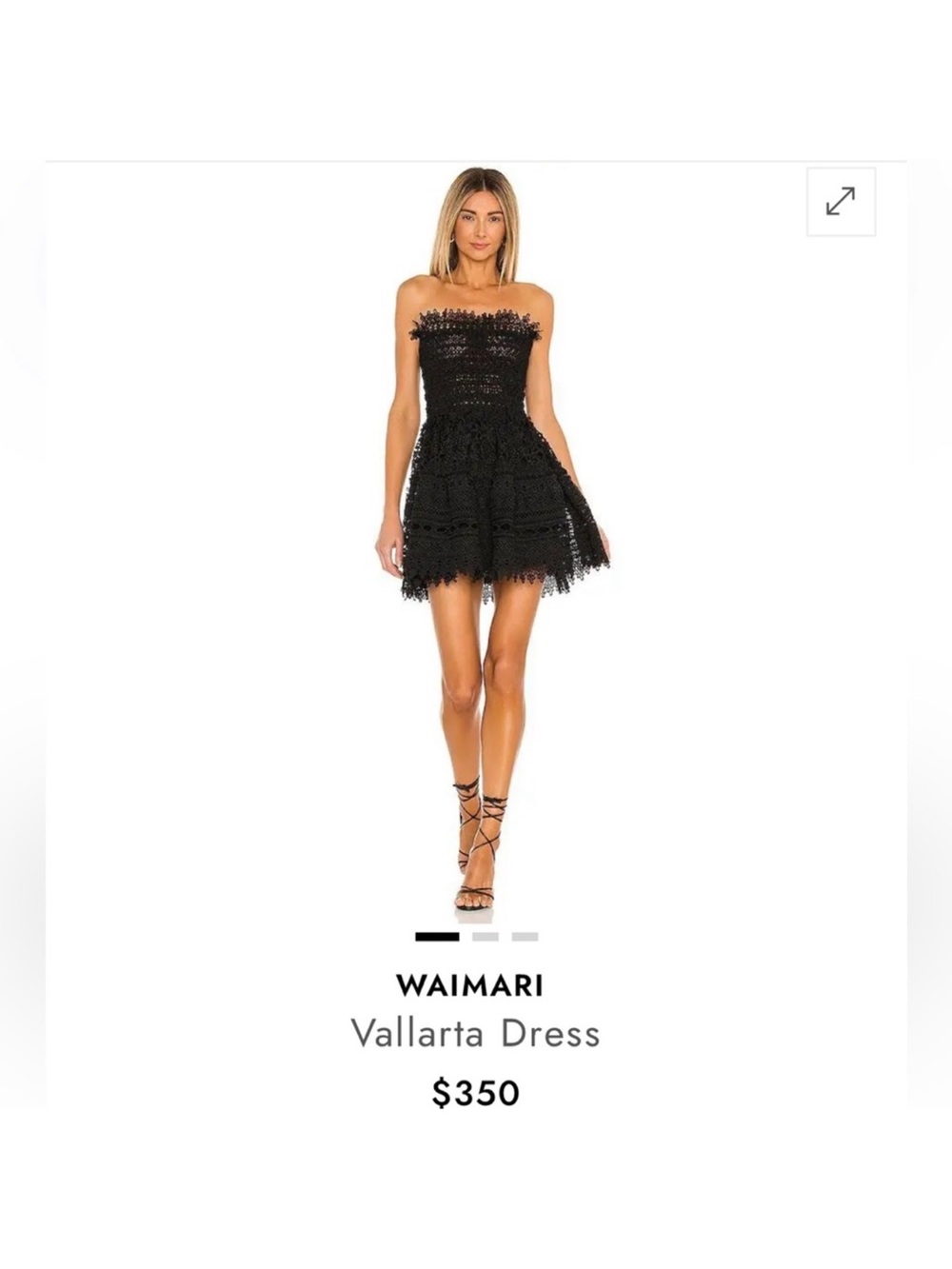 Waimari Strapless Black Lace Vallarta Dress